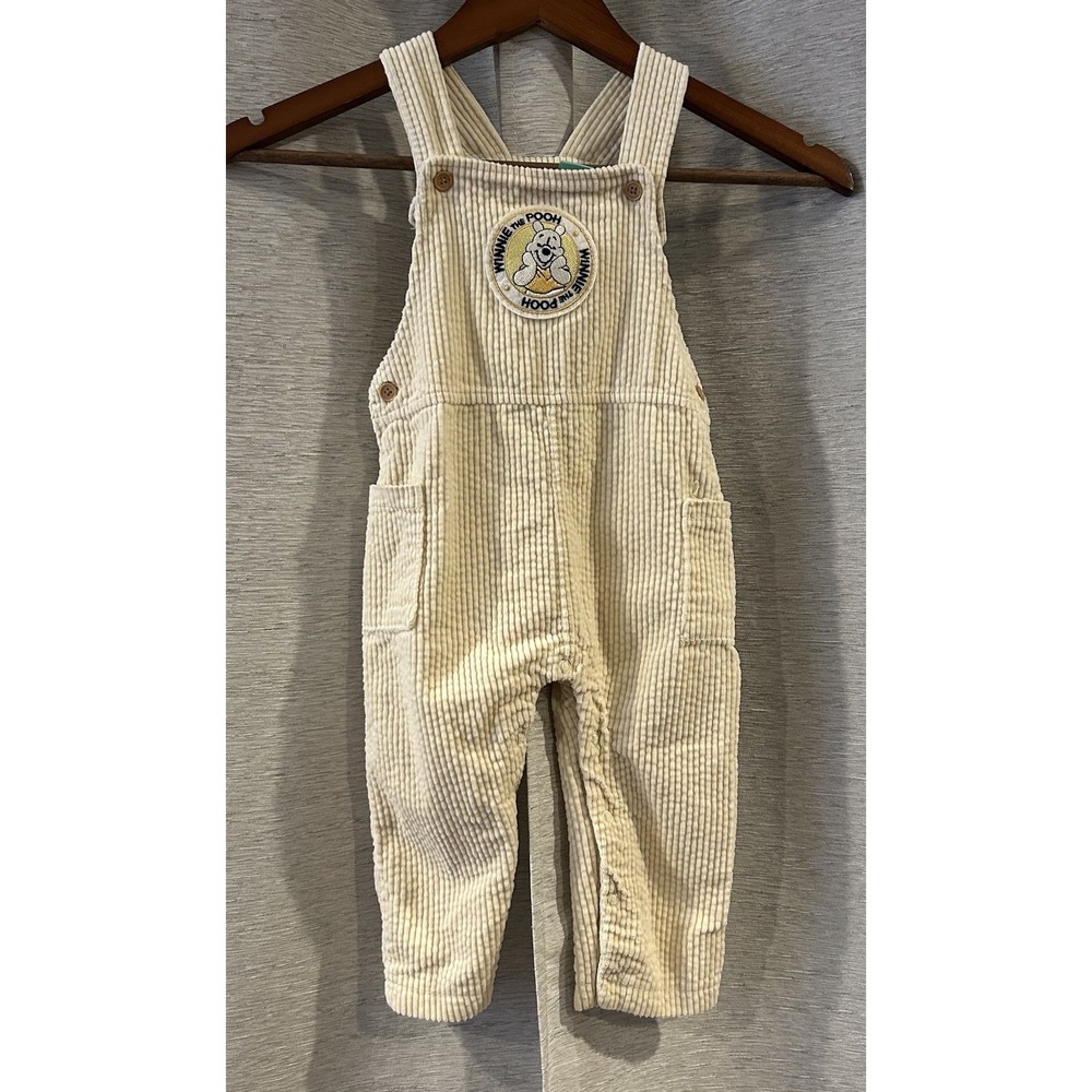 Disney Baby Winnie the Pooh Overalls 18M Corduroy Cords Marshmallow Snap Legs